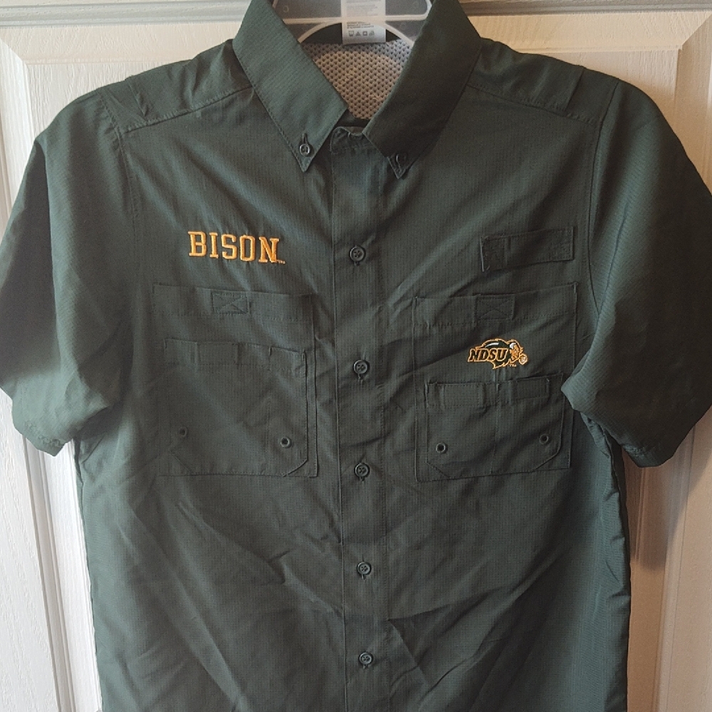 NDSU Bison Knights Apparel Men's Forest Green Button Down Shirt